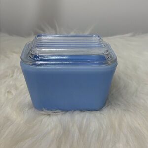Antique Delphine Blue Glass Pyrex Container